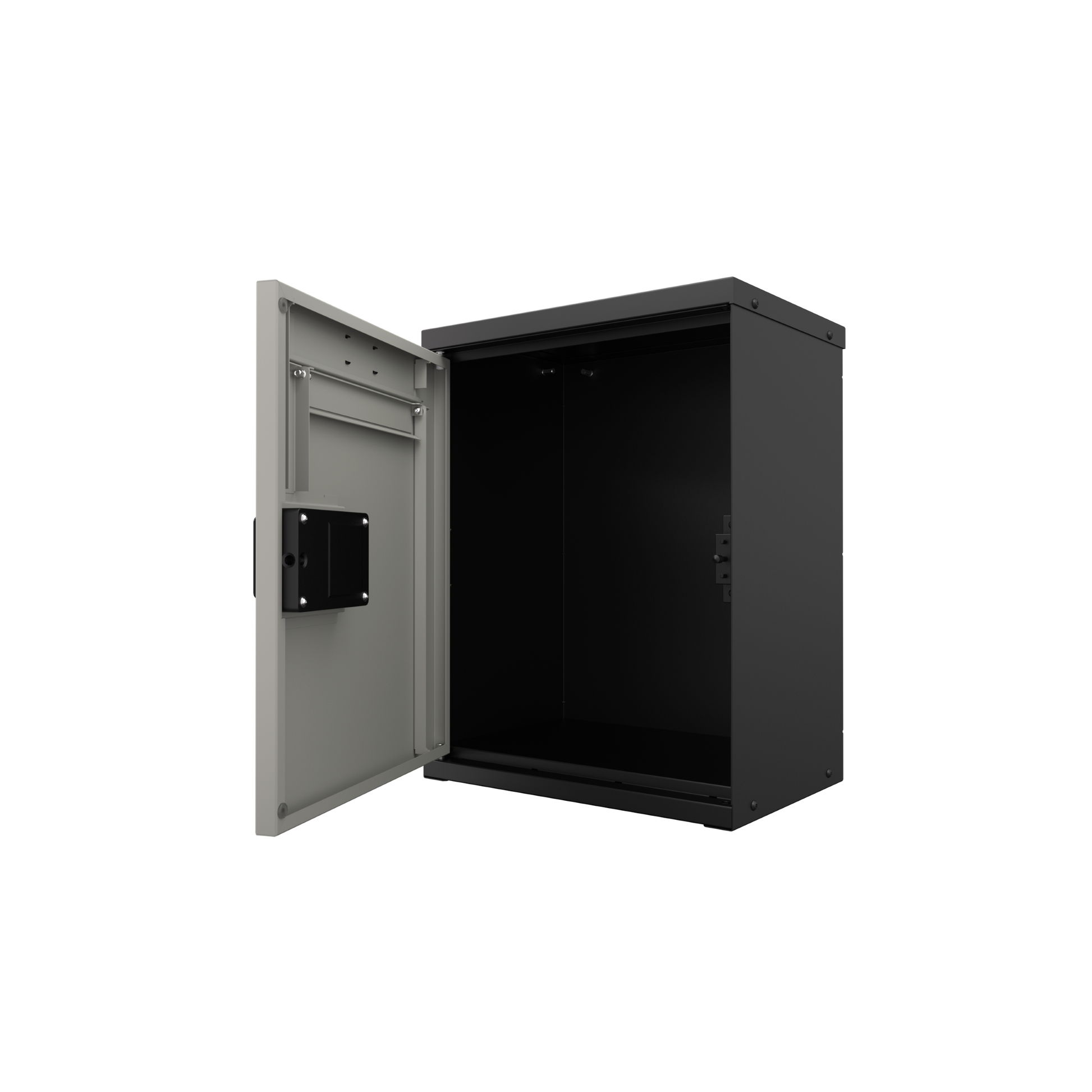 OX BOX MINI – otevřený kovový chytrý box s mechanickým zámkem, pohled do vnitřního prostoru